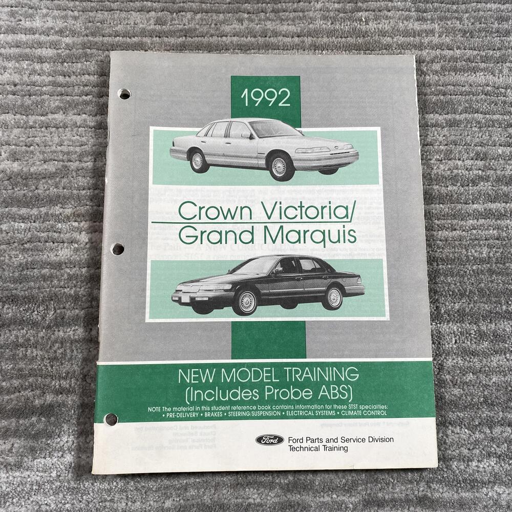 Vintage 1992 Crown Victoria Grand Marquis New Model Training Ford PB Probe ABS